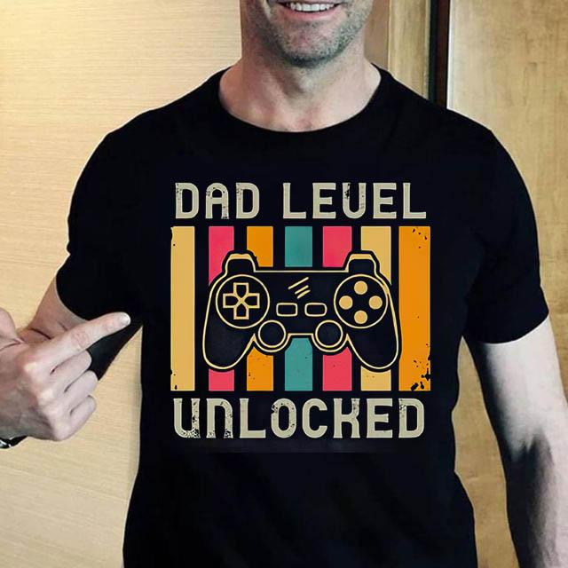 Dad Level Unlocked Funny First Time Dad Gift T Shirt