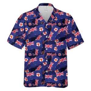 Australia New South Wales Flag Pattern Hawaiian Shirt Outfit 2