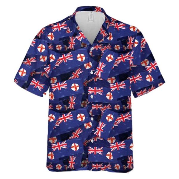 Australia New South Wales Flag Pattern Hawaiian Shirt Outfit