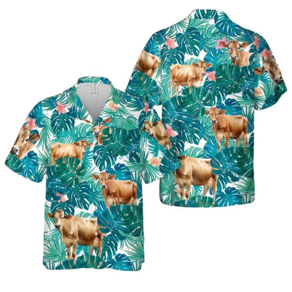 Brown Swiss Cow Hawaiian Shirt Cheap