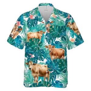 Brown Swiss Cow Hawaiian Shirt Cheap 2