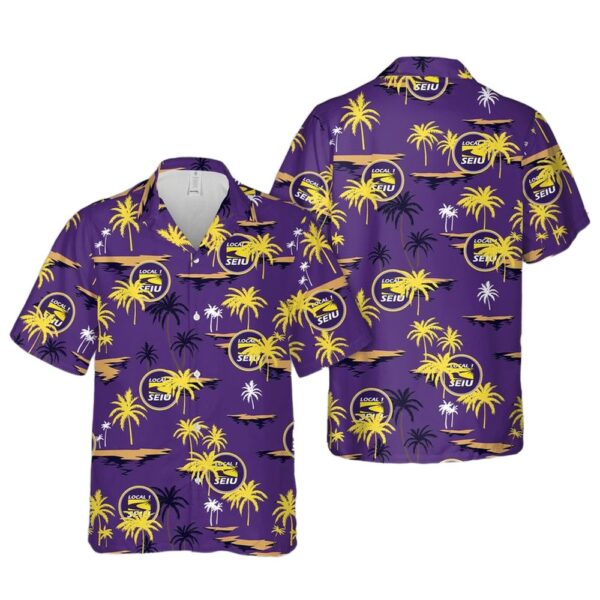 Canada SEIU Local 1 Button Up Hawaiian Shirt