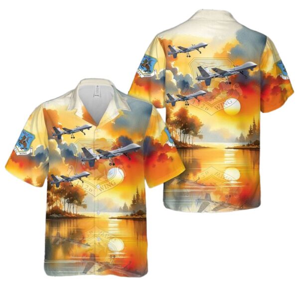 Iowa Air National Guard 132nd Wing Hawkeyes MQ-9 Reaper Hawaiian Shirt Man