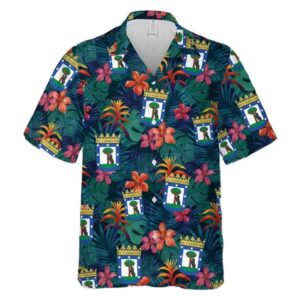 Madrid City Coat Of Arms Spain Hawaiian Shirt Outfit 2