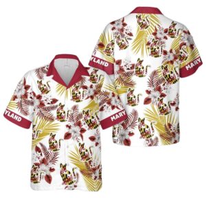 Maryland Flag Cat Hawaiian Shirt Outfit 1