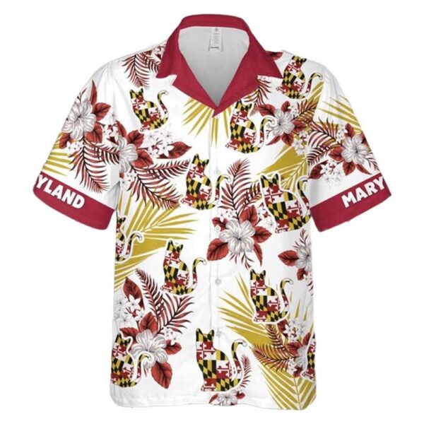 Maryland Flag Cat Hawaiian Shirt Outfit