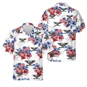 US Army Colonel Rank Button Up Hawaiian Shirt 1