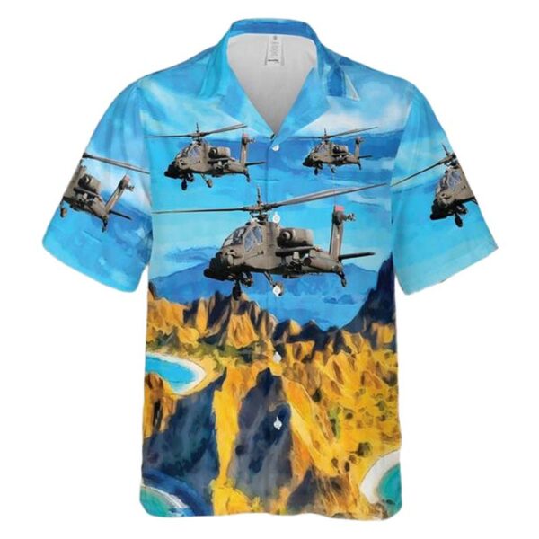 US Army Pennsylvania National Guard AH-64 Apache Hawaiian Shirt Cheap