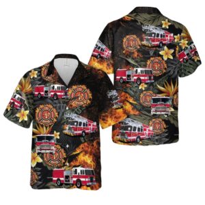 US Firefighter Fire Truck Cheap Hawaiian Shirt 1
