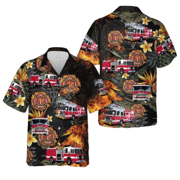 US Firefighter Fire Truck Cheap Hawaiian Shirt