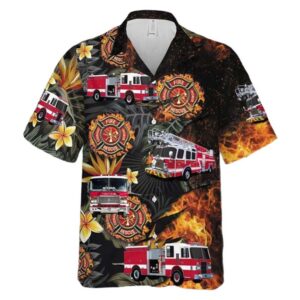 US Firefighter Fire Truck Cheap Hawaiian Shirt 2