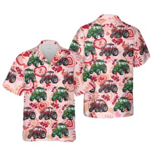 Valentine Tractor Farm Cheap Hawaiian Shirt 1