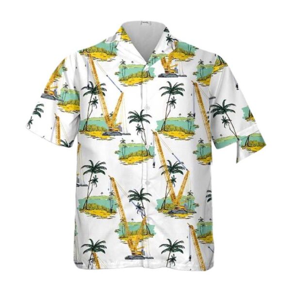 Construction Liebherr Crawler Crane LR 11000 Aloha Hawaiian Shirt