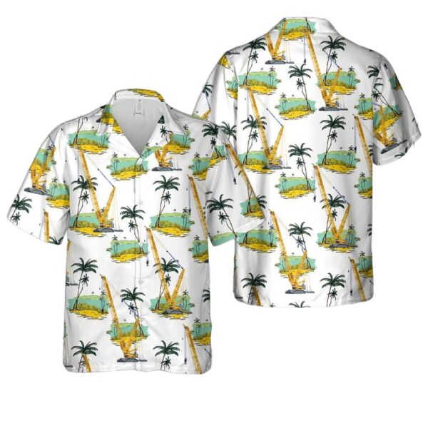 Construction Liebherr Crawler Crane LR 11000 Aloha Hawaiian Shirt