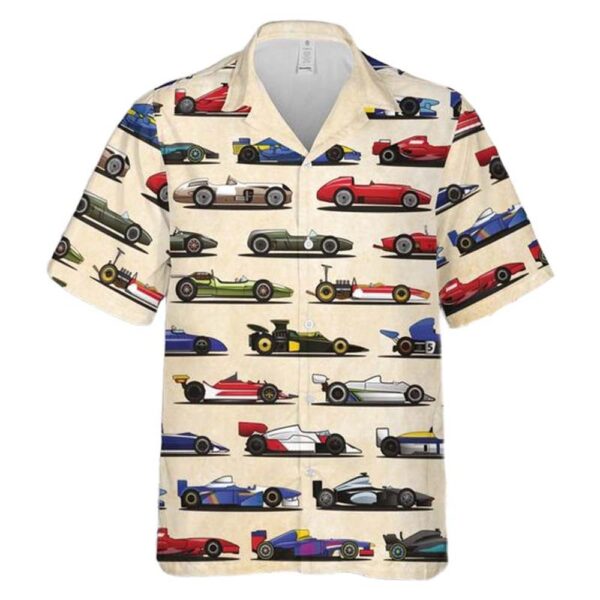 Grand Prix Racing Cars Button Up Hawaiian Shirt