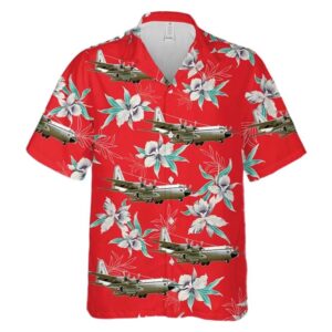 Royal New Zealand Air Force RNZAF No 40 Squadron Lockheed C 130H Hercules Button Up Hawaiian Shirt 2