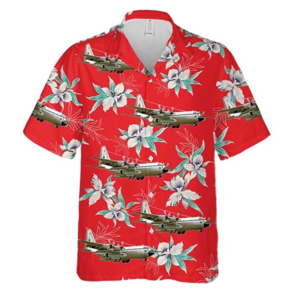 Royal New Zealand Air Force RNZAF No 40 Squadron Lockheed C-130H Hercules Button Up Hawaiian Shirt