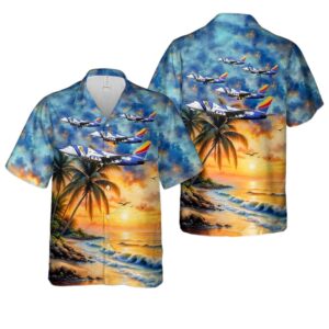 Southwest Airlines Boeing 737 700 Louisiana One Aloha Hawaiian Shirt 1